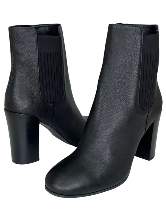 Kenneth Cole New York Shoes - Kenneth Cole NY Justin Black Leather Womens Heeled Ankle Boots Size 9.5M
